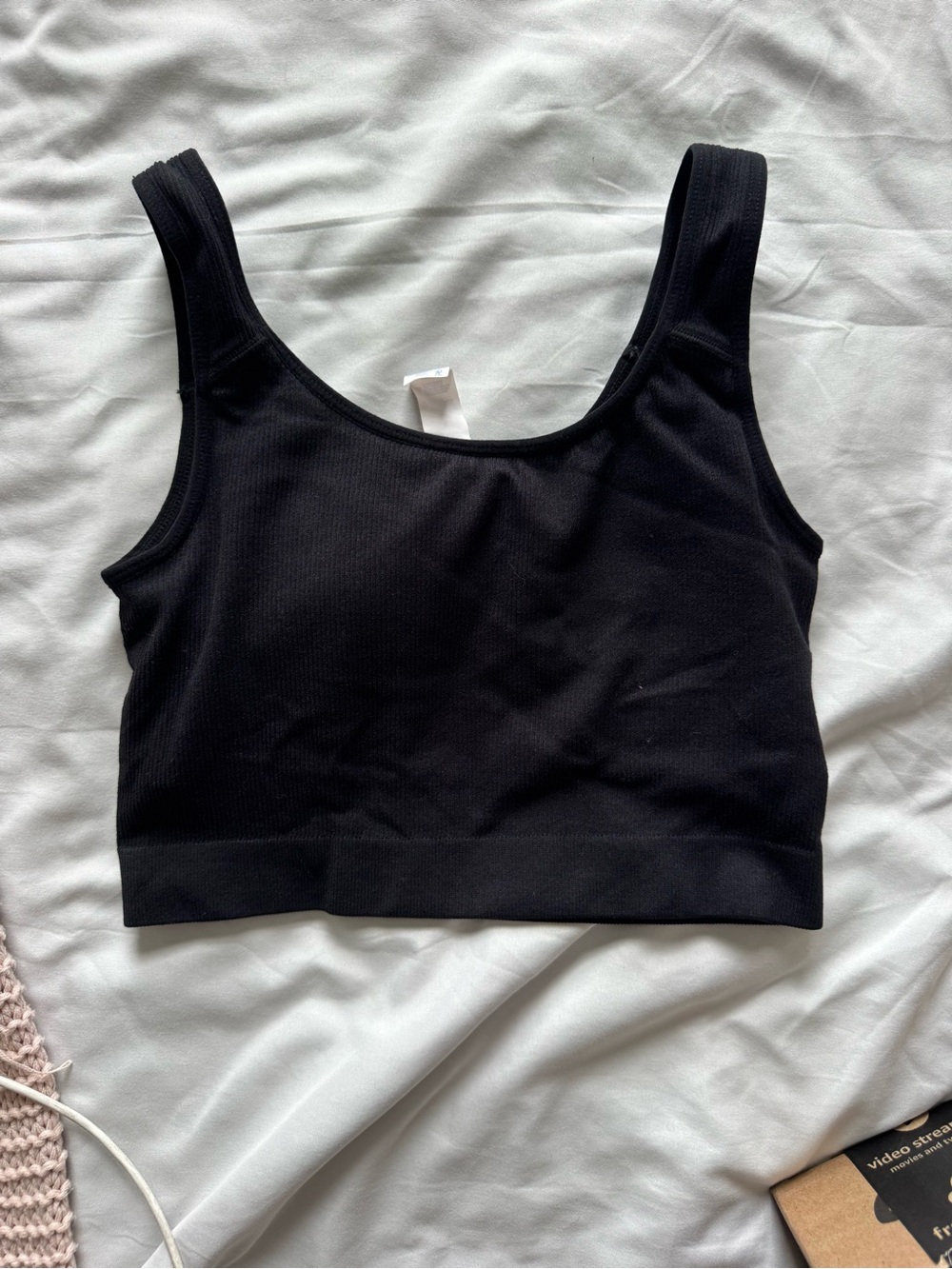 Jockey Black Ribbed Scoop Tank